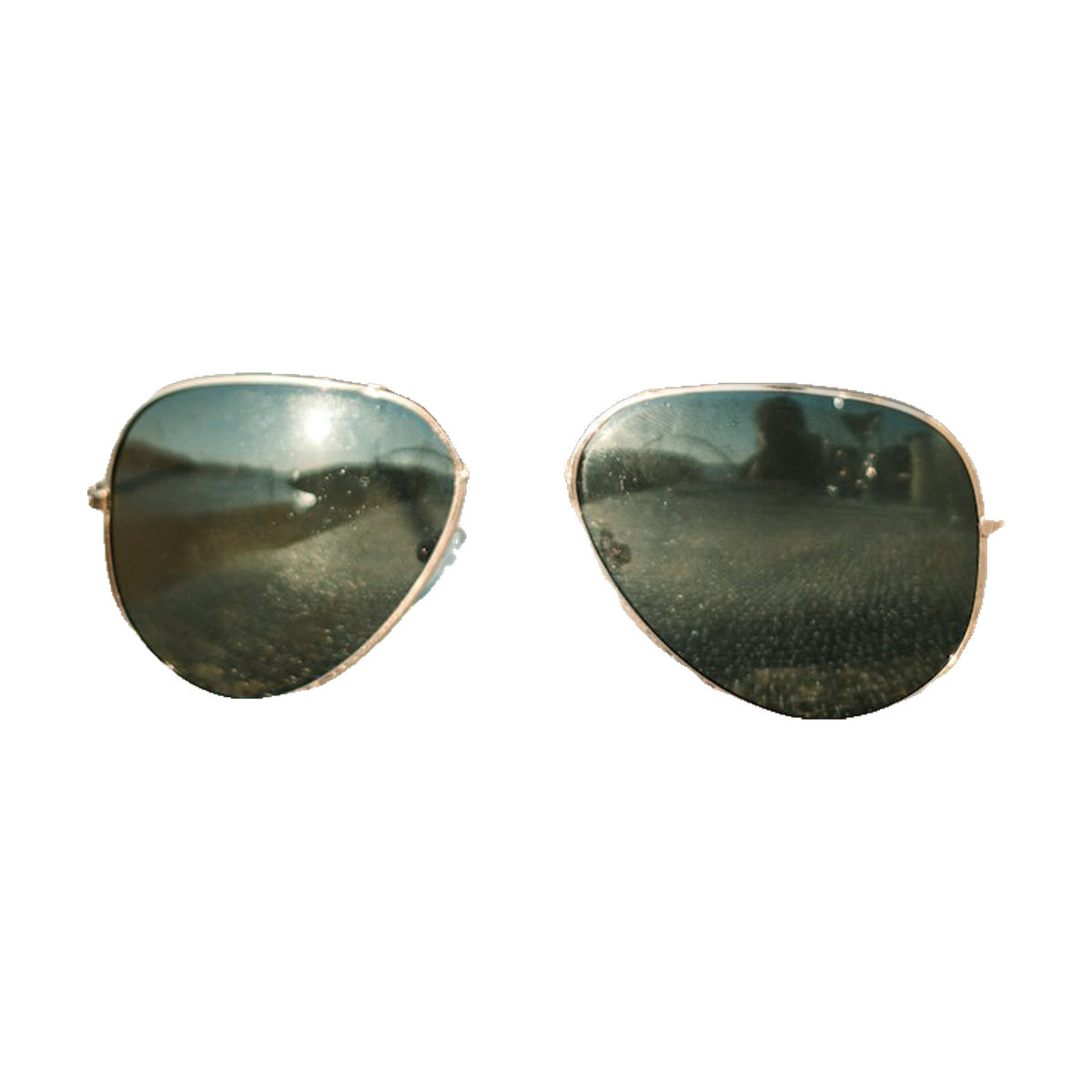 Regent sunglasses, gold frame, green lenses